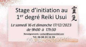 Stage d’initiation au 1er degré Reiki Usui