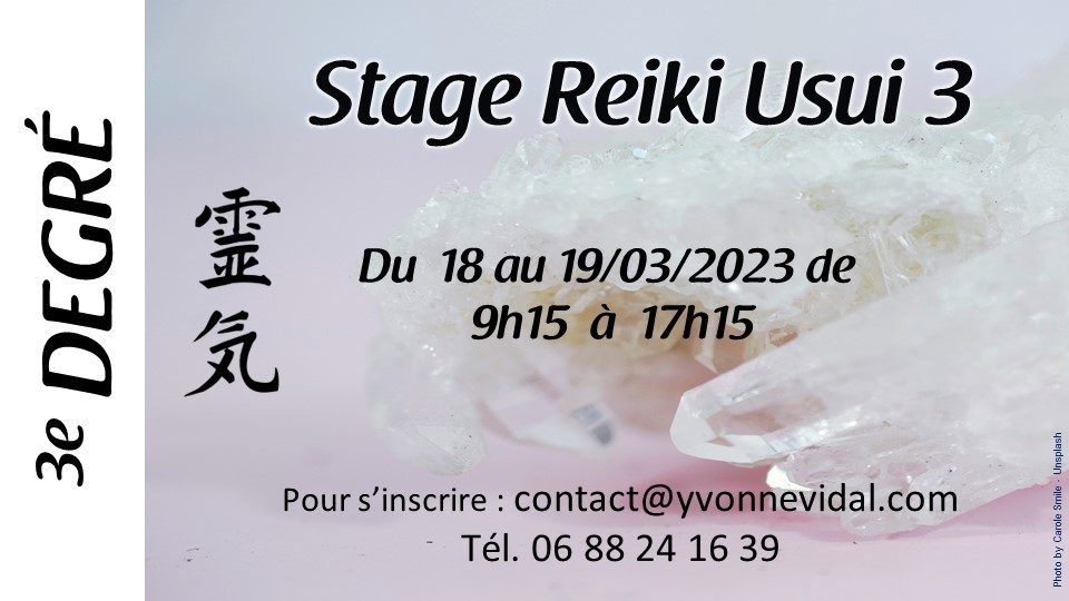 Stage d’initiation au 3ème degré Reiki Usui